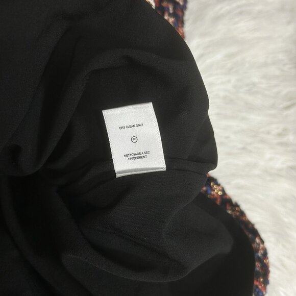 Pleione Red Blue Ruffle Tweed Short Sleeve Dress Size Sz L Price Preppy Academia - Picture 10 of 11